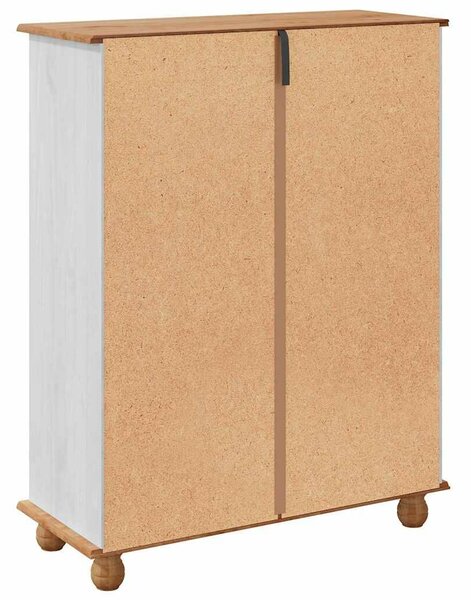 VidaXL Cipőszekrény fiókkal Fehér 85 x 35 x 108 cm Tömör fenyőfa