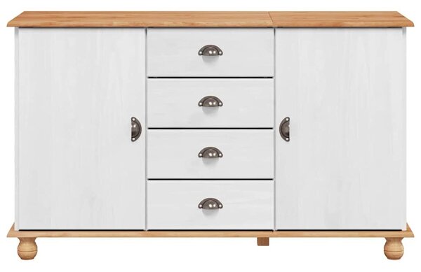 VidaXL Széf fiókkal Fehér 133.5 x 40 x 79 cm Tömör fenyőfa