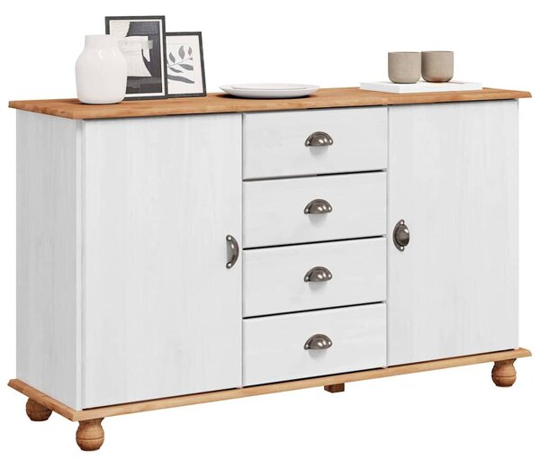 VidaXL Széf fiókkal Fehér 133.5 x 40 x 79 cm Tömör fenyőfa