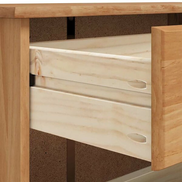 VidaXL Cipőszekrény fiókkal Barna 85 x 35 x 108 cm Tömör fenyőfa