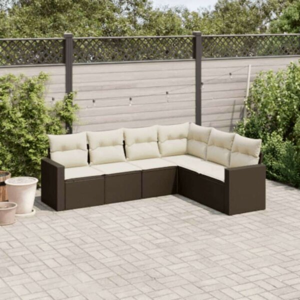 VidaXL Polyrattan Kerti Ülőgarnitúra - 6 részes - Barna