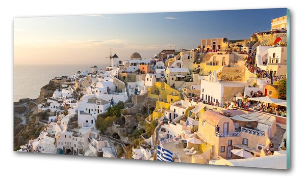 Hátfal panel konyhai Santorini, görögország
