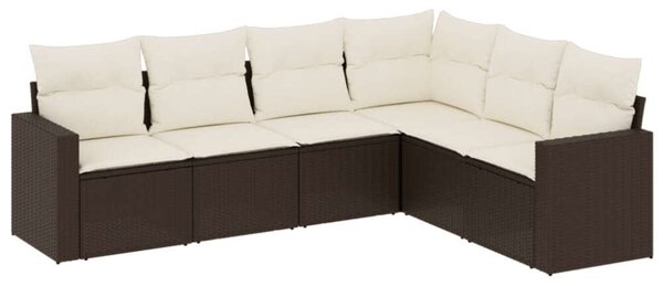VidaXL Polyrattan Kerti Ülőgarnitúra - 6 részes - Barna