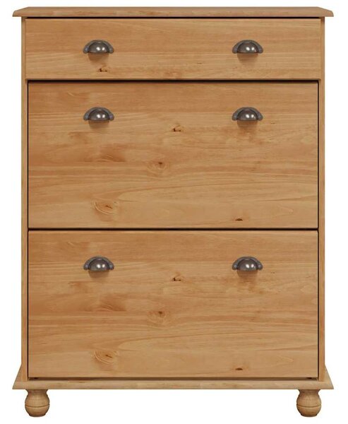 VidaXL Cipőszekrény fiókkal Barna 85 x 35 x 108 cm Tömör fenyőfa