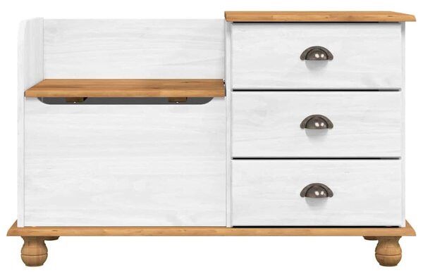 VidaXL Bejárati tárolópad ASKIM Fehér 100 x 39 x 62 cm Tömör fenyőfa