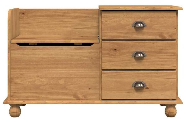 VidaXL Bejárati tárolópad ASKIM Barna 100 x 39 x 62 cm Tömör fenyőfa