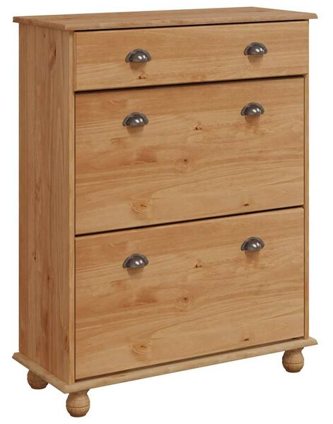 VidaXL Cipőszekrény fiókkal Barna 85 x 35 x 108 cm Tömör fenyőfa