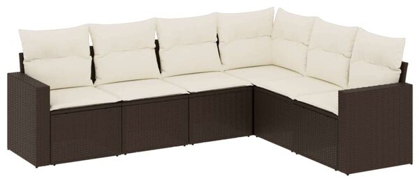 VidaXL Polyrattan Kerti Ülőgarnitúra - 6 részes - Barna