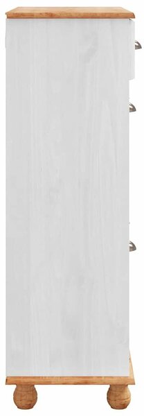 VidaXL Cipőszekrény fiókkal Fehér 85 x 35 x 108 cm Tömör fenyőfa