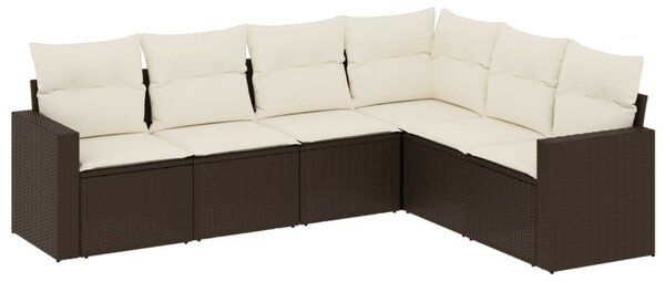 VidaXL Polyrattan Kerti Ülőgarnitúra - 6 részes - Barna
