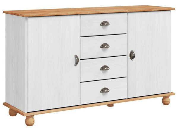 VidaXL Széf fiókkal Fehér 133.5 x 40 x 79 cm Tömör fenyőfa