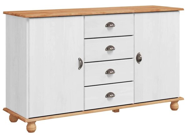 VidaXL Széf fiókkal Fehér 133.5 x 40 x 79 cm Tömör fenyőfa