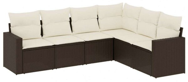 VidaXL Polyrattan Kerti Ülőgarnitúra - 6 részes - Barna