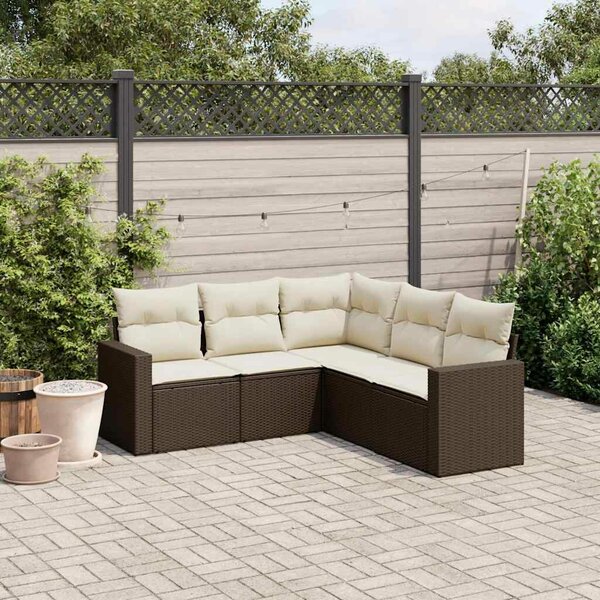 VidaXL Polyrattan Kerti Ülőgarnitúra - Barna - 5 részes