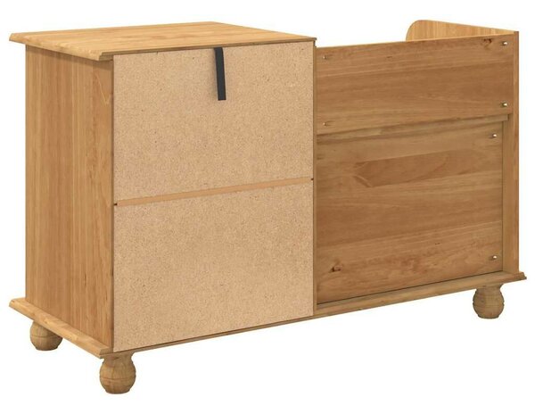 VidaXL Bejárati tárolópad ASKIM Barna 100 x 39 x 62 cm Tömör fenyőfa