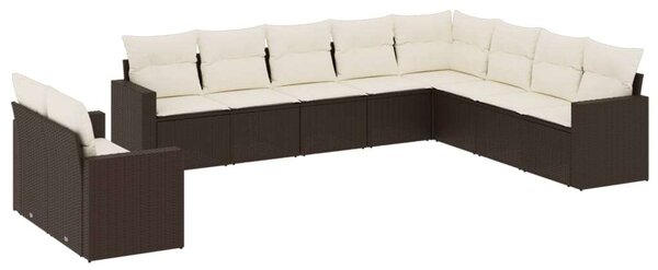 VidaXL Polyrattan Kerti Ülőgarnitúra - Barna - 10 részes