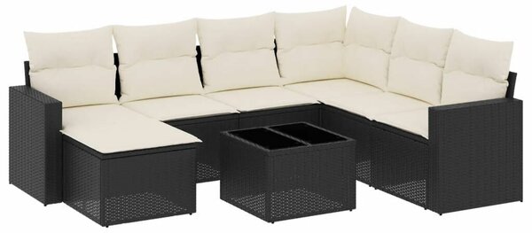 VidaXL Polyrattan Kerti Ülőgarnitúra - 8 részes - Fekete
