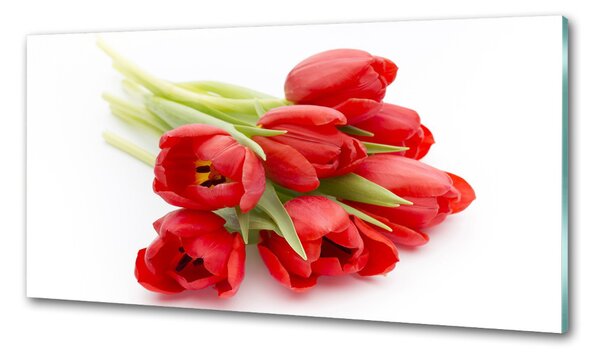 Konyhai hátfalpanel Piros tulipánok