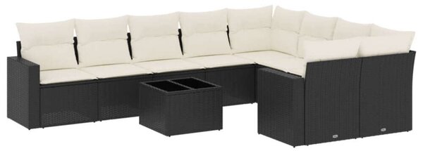 VidaXL Polyrattan Kerti Ülőgarnitúra - 10 részes - Fekete