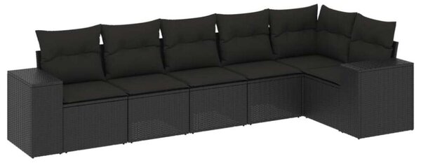 VidaXL Polyrattan Kerti Ülőgarnitúra - Fekete - 6 részes