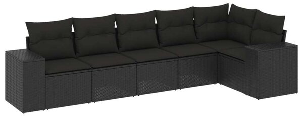 VidaXL Polyrattan Kerti Ülőgarnitúra - Fekete - 6 részes