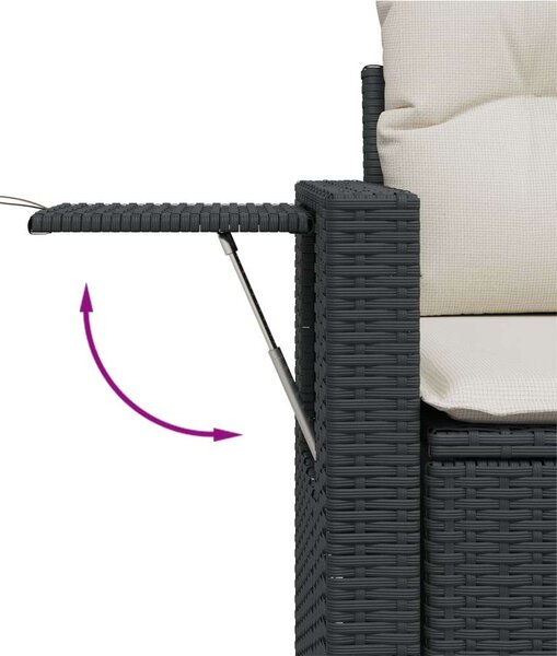 VidaXL Polyrattan Kerti Ülőgarnitúra - 7 részes - Fekete