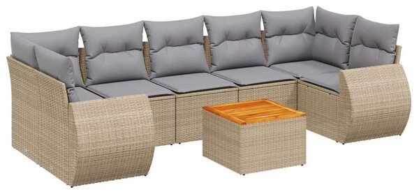 VidaXL Polyrattan Kerti Ülőgarnitúra - 8 részes - Bézs
