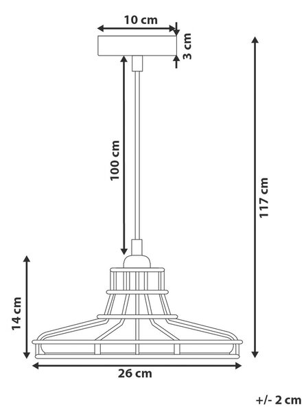 Függőlámpa TORRE Üveg Réz