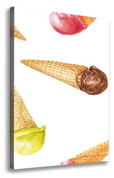 Feszített vászonkép Fagylalt wafelku