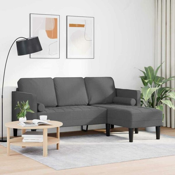 VidaXL Kanapé Szett Sötétszürke 173 x 131 x 67 cm szövet