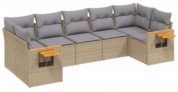 VidaXL Polyrattan Kerti Ülőgarnitúra - 7 részes - Bézs