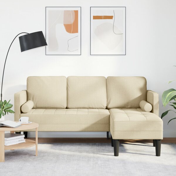 VidaXL Kanapé Szett Krémszínű 173 x 131 x 67 cm szövet