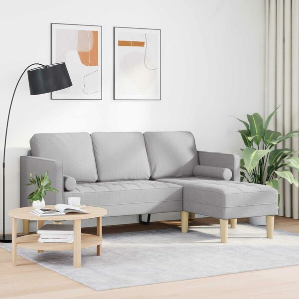 VidaXL Kanapé Szett Felhőszürke 173 x 131 x 67 cm Poliészter