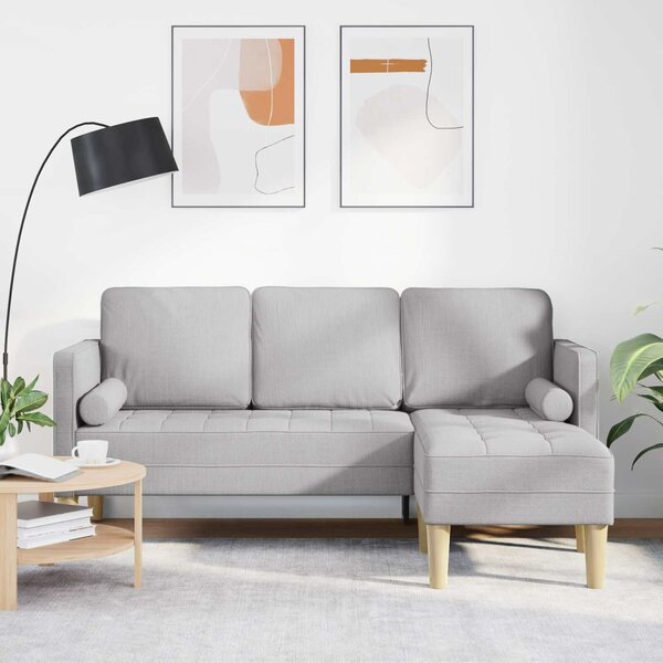 VidaXL Kanapé Szett Felhőszürke 173 x 131 x 67 cm Poliészter