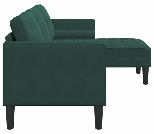 VidaXL Kanapé Szett Sötétzöld 173 x 131 x 67 cm Bársony