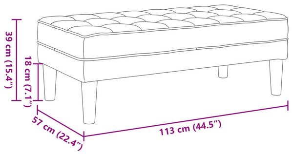 VidaXL pad Kék 113 x 57 x 39 cm szövet