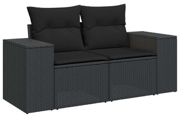 VidaXL Polyrattan Kerti Ülőgarnitúra - 9 részes - Fekete