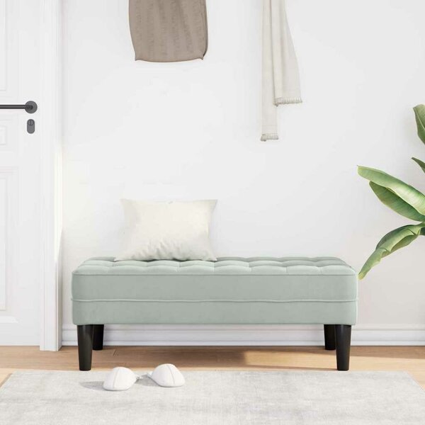 VidaXL Pad Világosszürke 113 x 57 x 39 cm Bársony