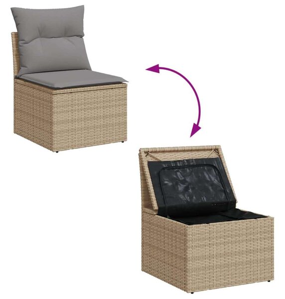 VidaXL Polyrattan Kerti Ülőgarnitúra - 6 részes - Bézs