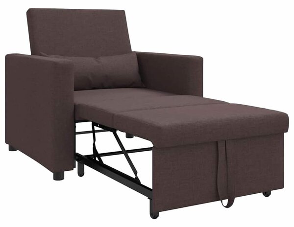 VidaXL Egyszemélyes kanapéágy sötétbarna 90 x 165 x 87 cm szövet