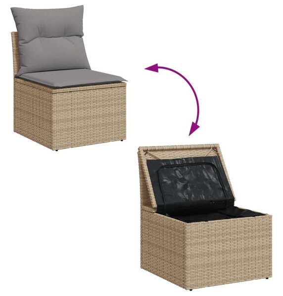 VidaXL Polyrattan Kerti Ülőgarnitúra - 5 részes - Bézs