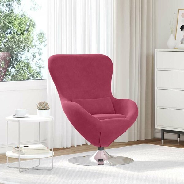 VidaXL Tojásfotel bordó 63 x 73 x 90 cm Bársony
