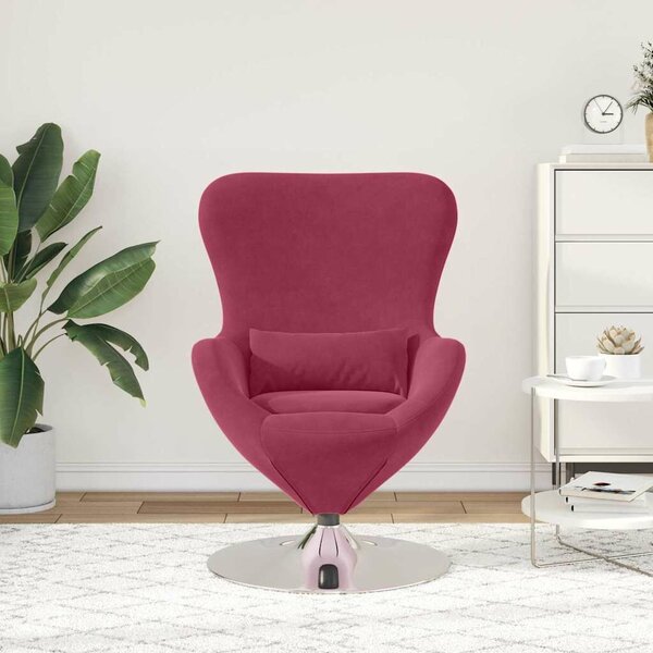 VidaXL Tojásfotel bordó 63 x 73 x 90 cm Bársony