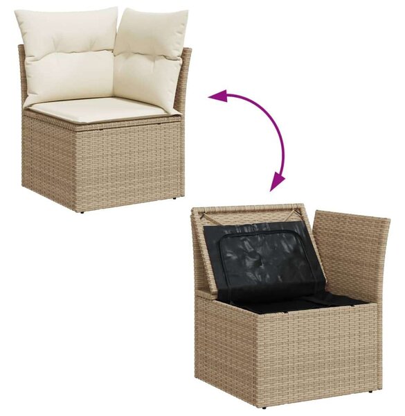 VidaXL 10 részes bézs polyrattan kerti ülőgarnitúra párnával