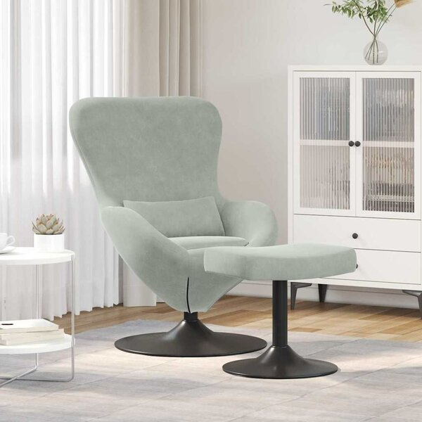 VidaXL Tojásfotel 2 pcs Világosszürke 63 x 73 x 90 cm Bársony