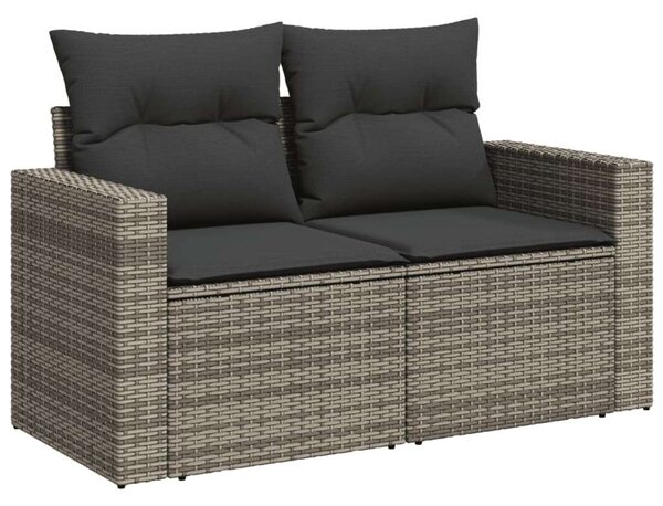 VidaXL 8 részes szürke polyrattan kerti ülőgarnitúra párnákkal
