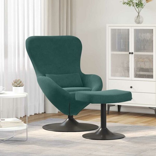 VidaXL Tojásfotel 2 pcs Sötétzöld 63 x 73 x 90 cm Bársony