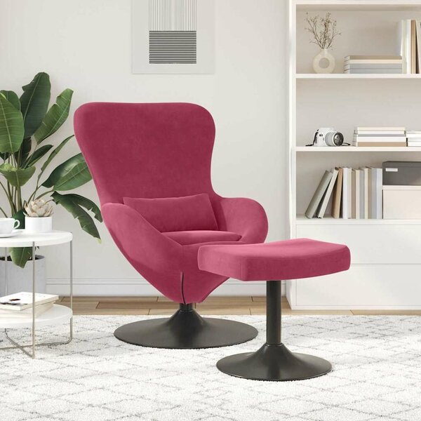 VidaXL Tojásfotel 2 pcs bordó 63 x 73 x 90 cm Bársony