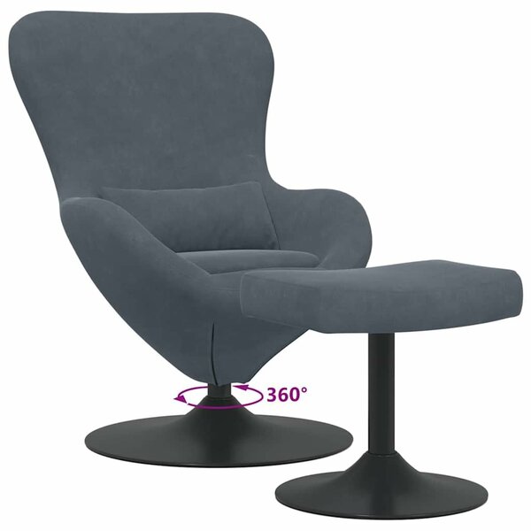 VidaXL Tojásfotel 2 pcs Sötétszürke 63 x 73 x 90 cm Bársony