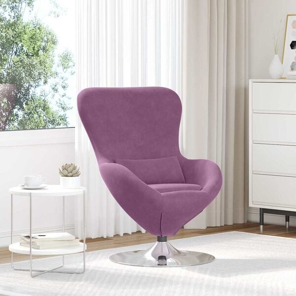 VidaXL Tojásfotel Lila 63 x 73 x 90 cm Bársony